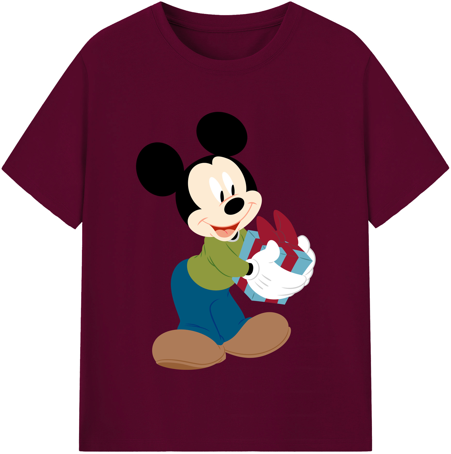 （画像用） ミッキーマウス Mickey Mouse レディースカジュアルプリントTシャツ（綿100％）
